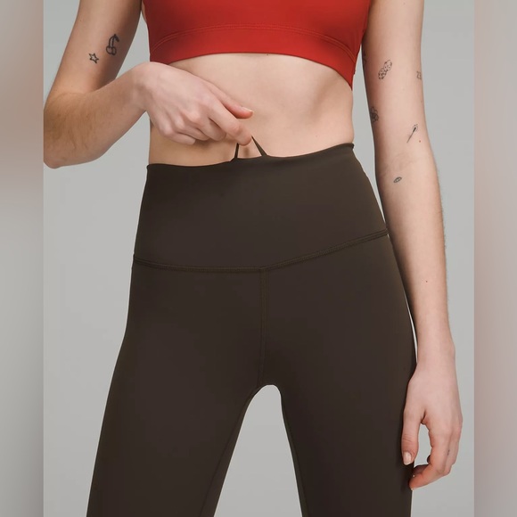 Lululemon Wunder Train Crop Leggings Dark Olive - Picture 5 of 16